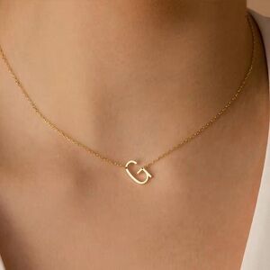 18k Gold Initial “A” Necklace Jewelry, Brand new, Sideways Custom Chain NWOT